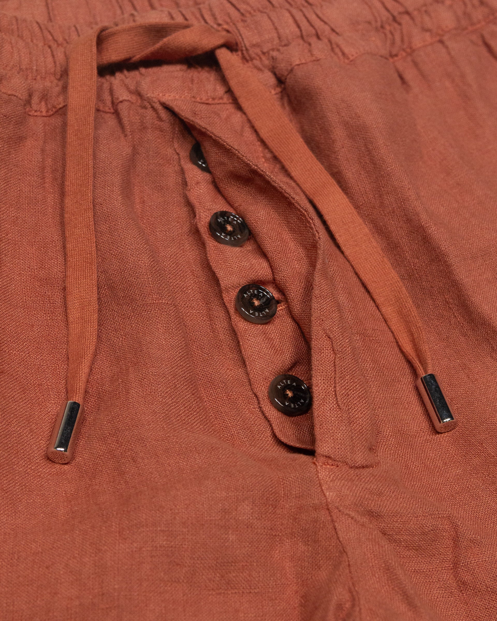 Bermuda Samuel in lino con coulisse, arancione - Cotto - Image 3