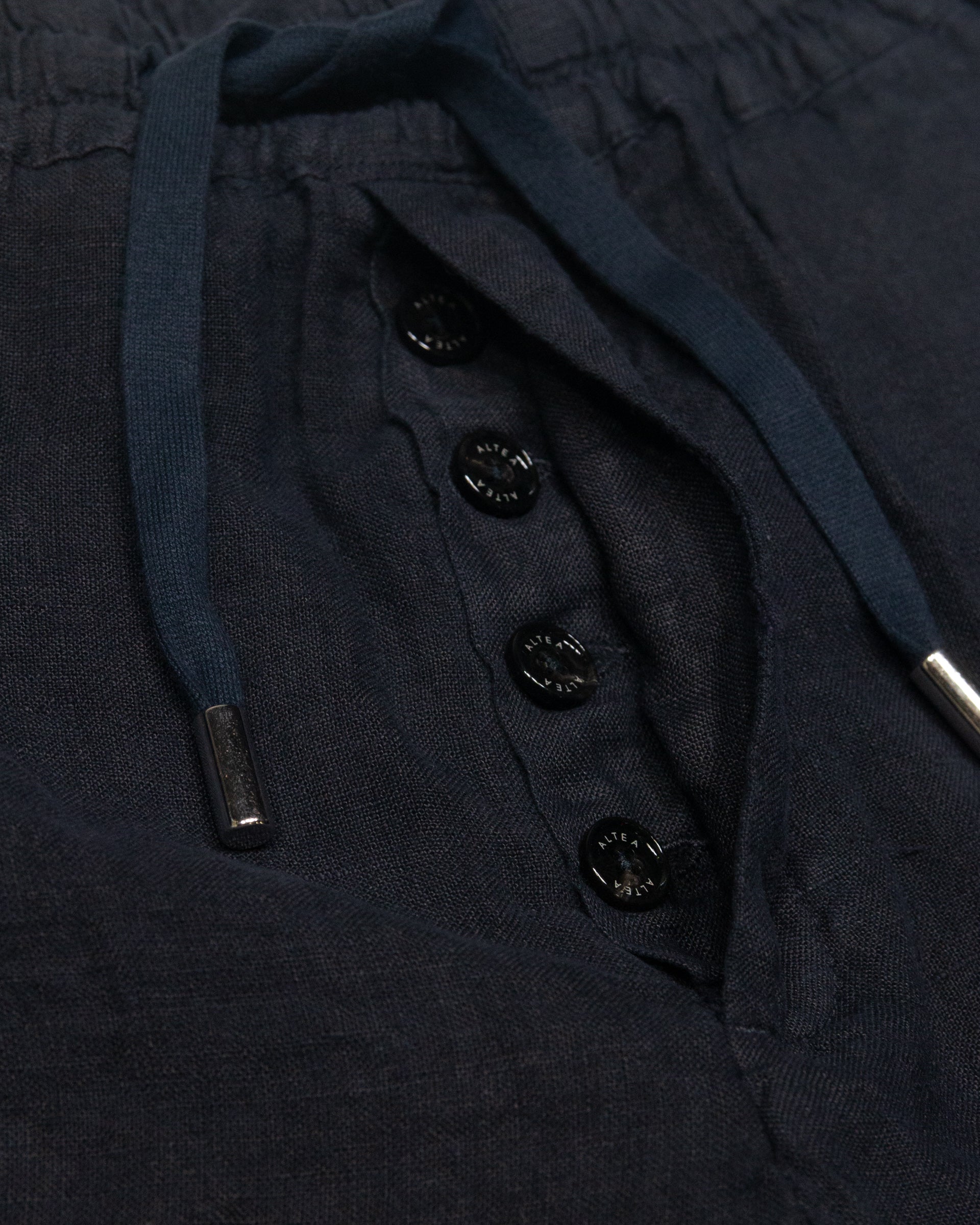 Bermuda Samuel in lino con coulisse, blu - Navy - Image 3