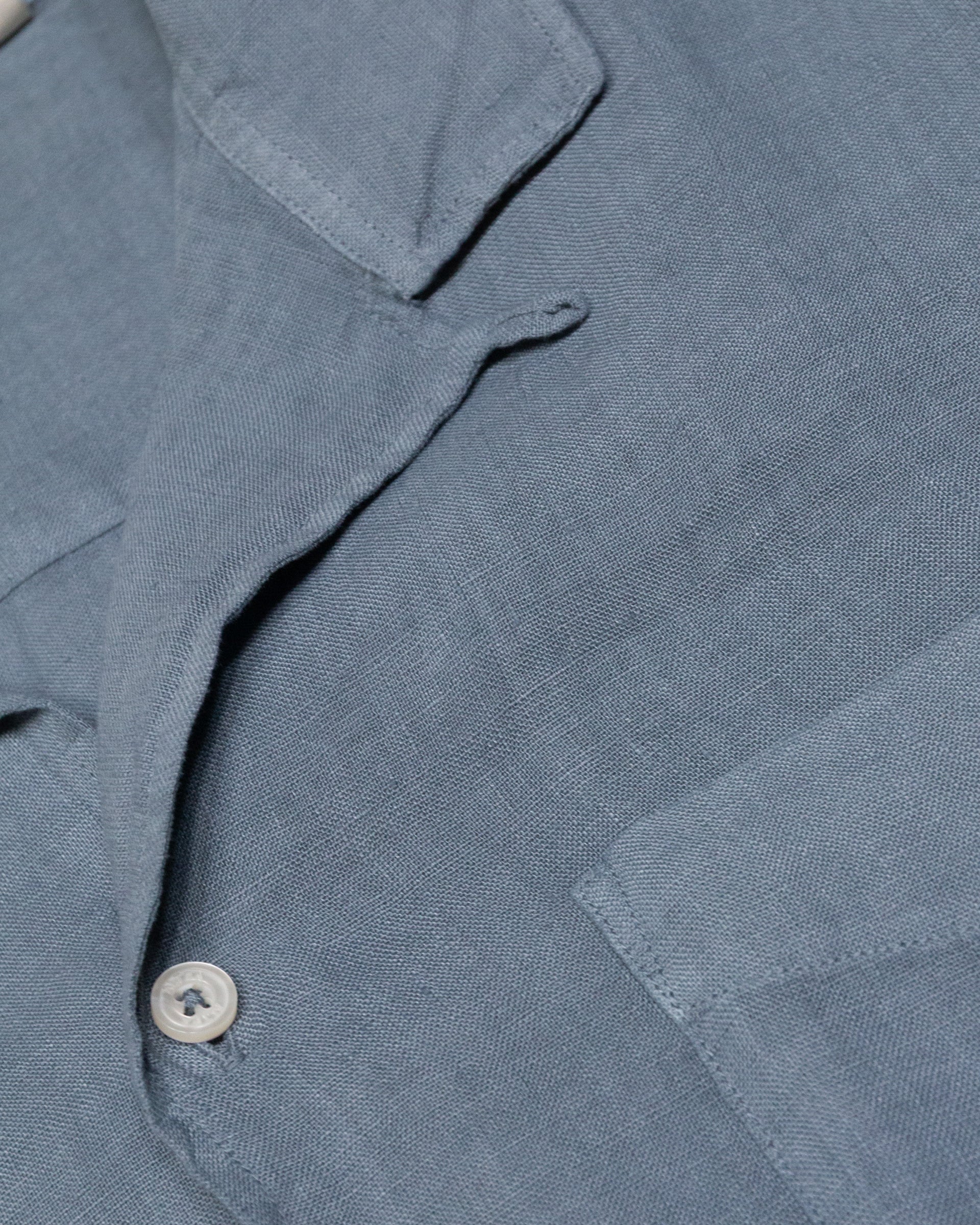 Camicia camp collar Bart in lino, manica corta, vestibilità over, azzurro - Carta da zucchero - Image 3