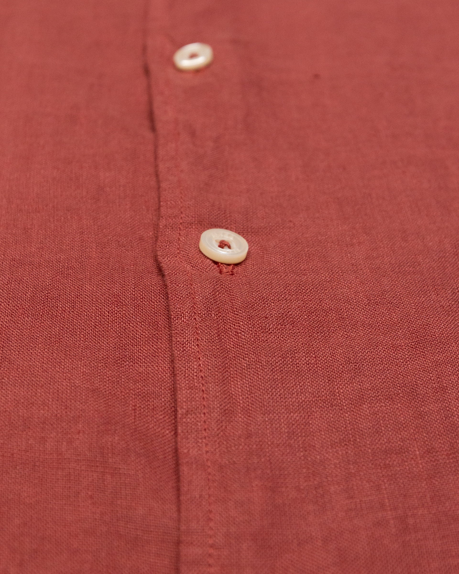 Camicia camp collar Bart in lino, manica corta, vestibilità over, arancione - Cotto - Image 4