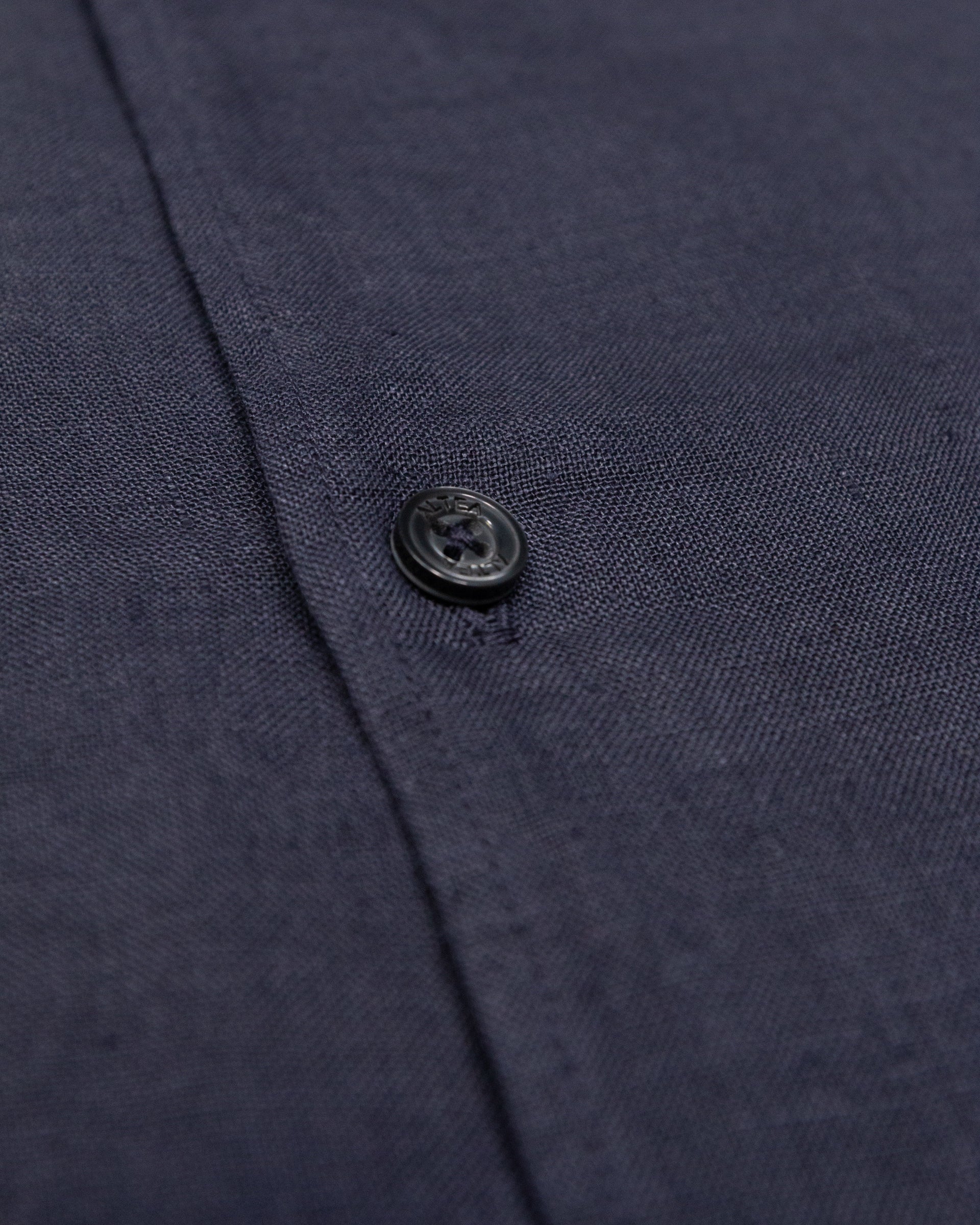 Camicia camp collar Eliot in lino, vestibilità over, blu - Abisso - Image 3