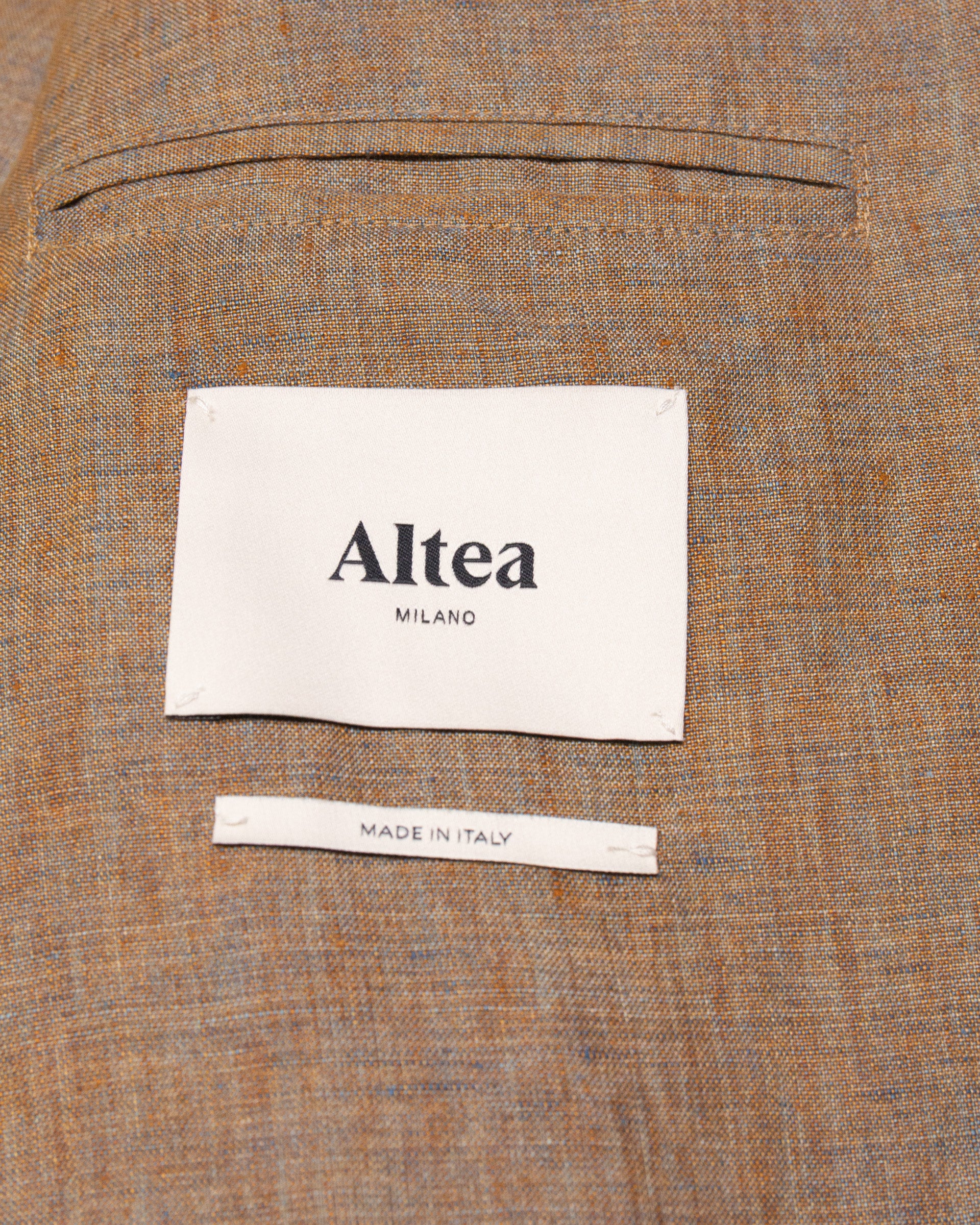 Blazer Aston in lino delavè semi-foderata, marrone - Mostarda - Image 4