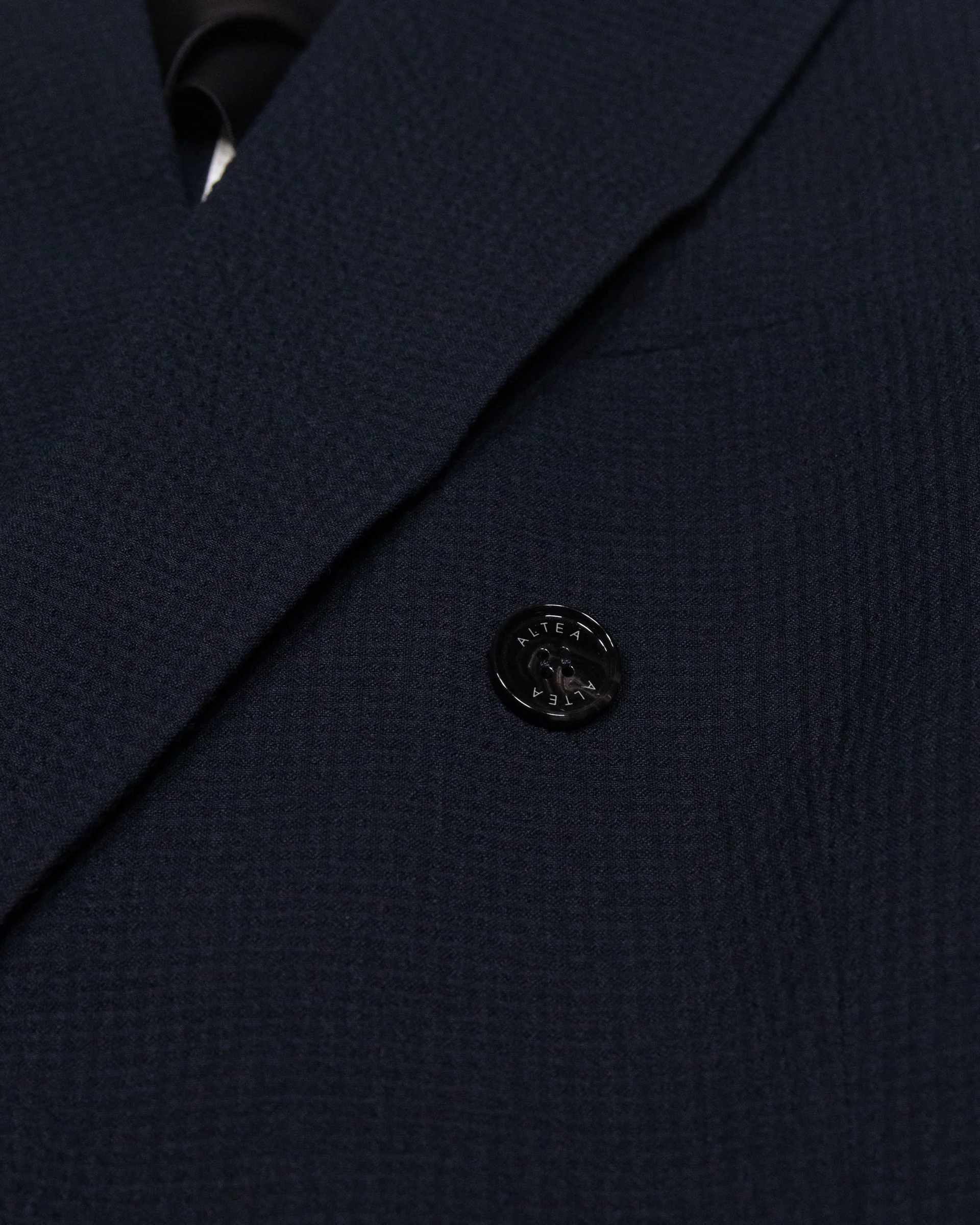 Giacca Carlo doppiopetto in seersucker foderata, blu - Navy - Image 3