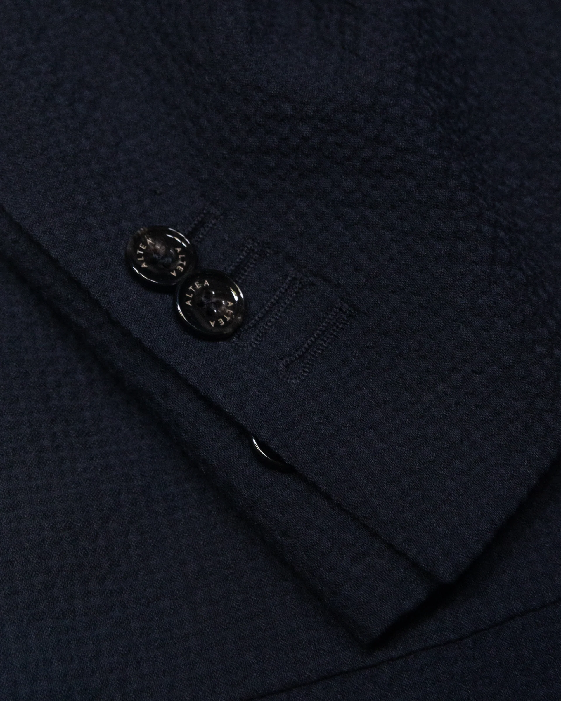 Giacca Carlo doppiopetto in seersucker foderata, blu - Navy - Image 4