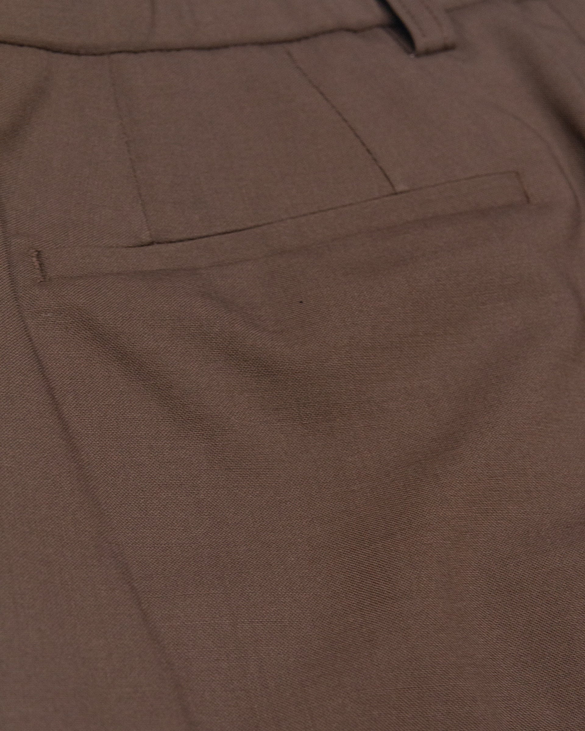 Pantalone chino Ronny in lana tecnica con pinces - Marrone - Image 4