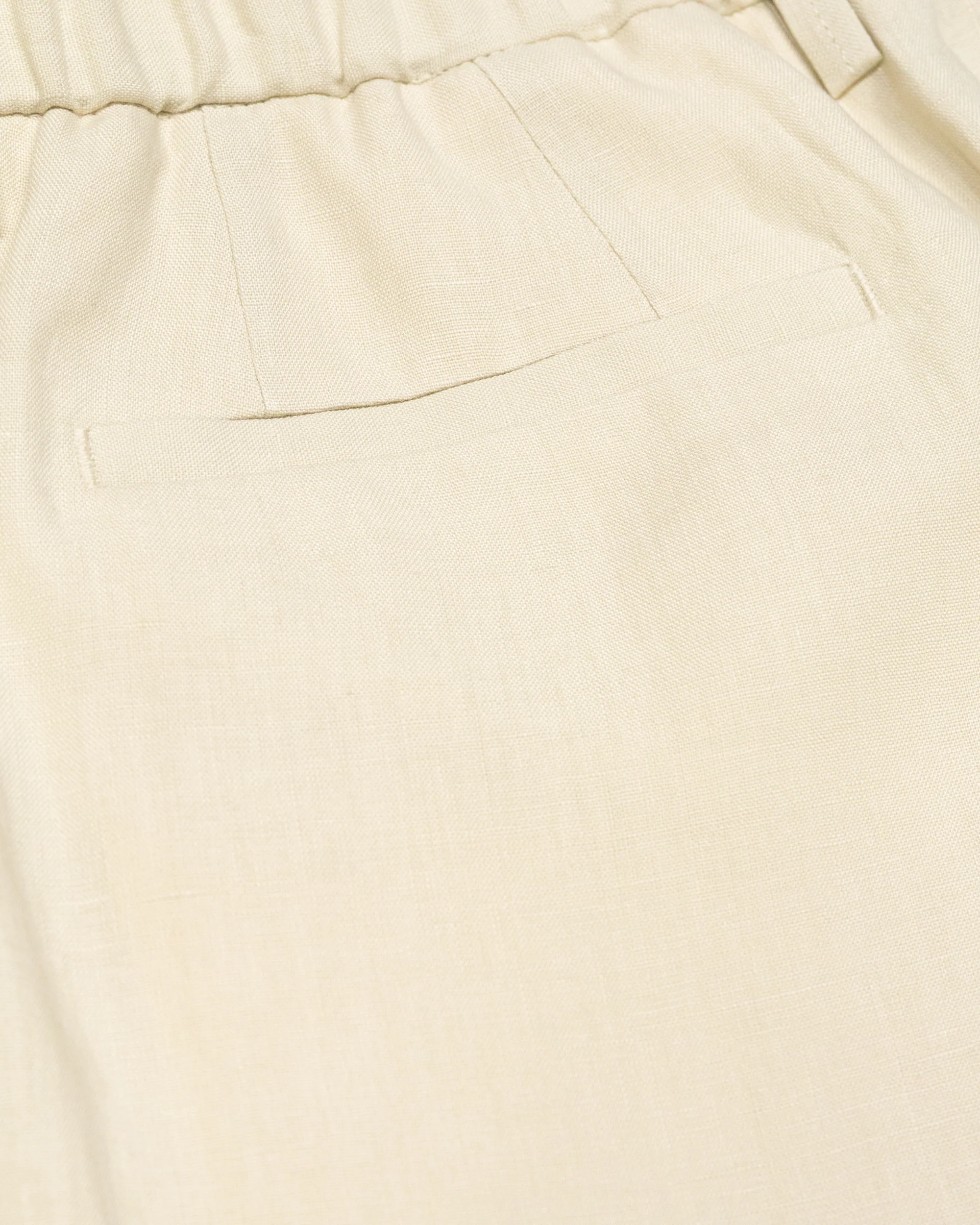 Pantalone chino Ronny in lino con pinces, panna - Malta - Image 4